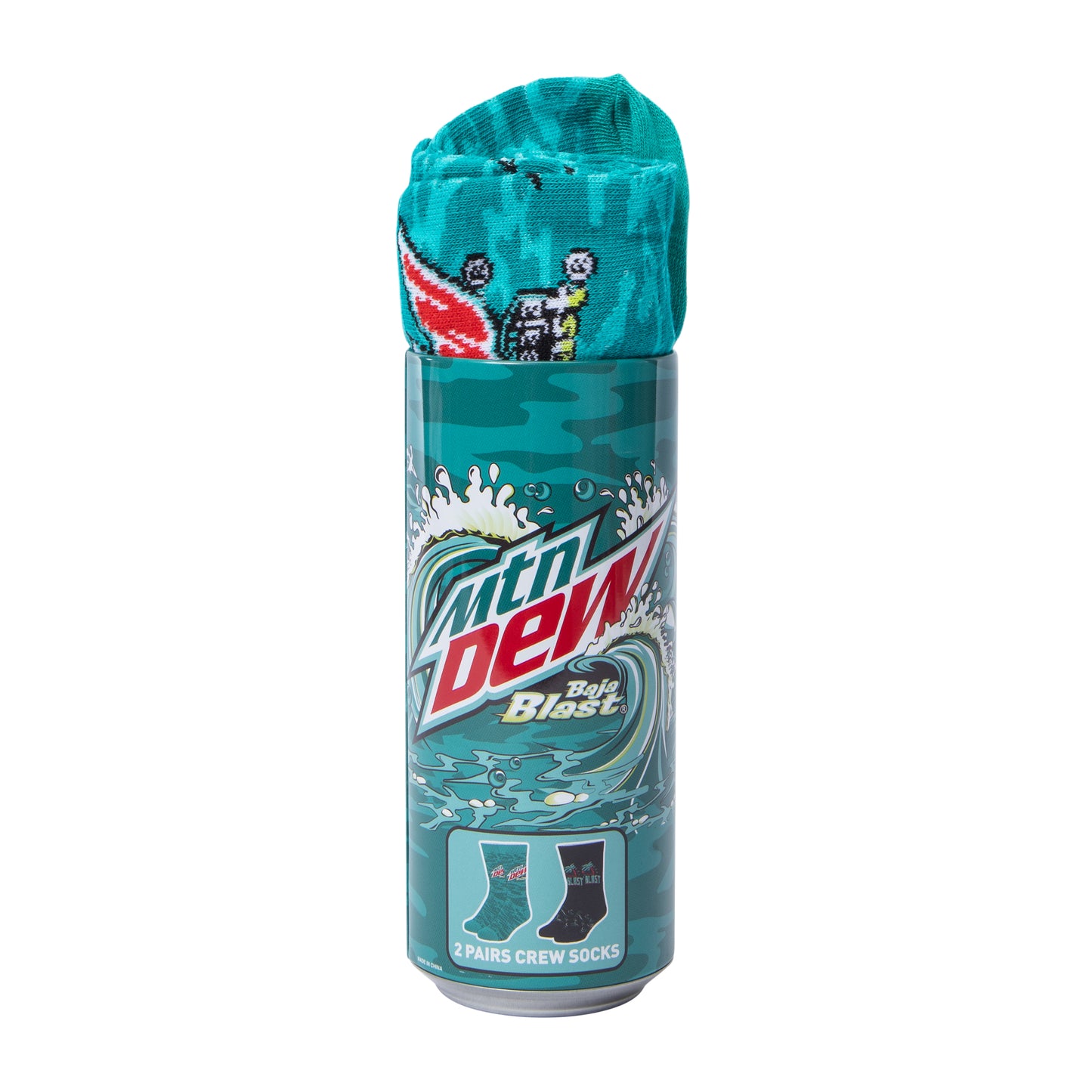 Mountain Dew Baja Blast Crew Socks Can